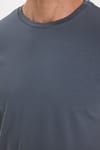 Erkek Slim Fit Dar Kesim Pamuklu Yumuşak Doku Esnek Kumaş Basic Gri Bisiklet Yaka Tişört