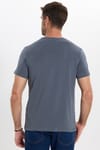 Erkek Slim Fit Dar Kesim Pamuklu Yumuşak Doku Esnek Kumaş Basic Gri Bisiklet Yaka Tişört