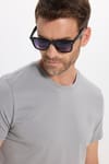 Erkek Slim Fit Dar Kesim Pamuklu Yumuşak Doku Esnek Kumaş Basic Gri Bisiklet Yaka Tişört