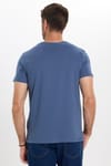 Erkek Slim Fit Dar Kesim Pamuklu Yumuşak Doku Esnek Kumaş Basic İndigo Bisiklet Yaka Tişört