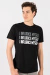 Slim Fit Dar Kesim Bisiklet Yaka Baskılı Erkek T-Shirt