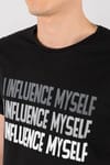 Slim Fit Dar Kesim Bisiklet Yaka Baskılı Erkek T-Shirt