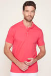 Slim Fit Düz Polo Yaka Erkek  Bordo Tişört
