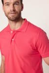 Slim Fit Düz Polo Yaka Erkek  Bordo Tişört