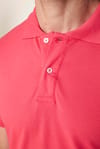 Slim Fit Düz Polo Yaka Erkek  Bordo Tişört