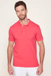 Slim Fit Düz Polo Yaka Erkek  Bordo Tişört
