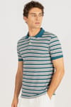 Slim Fit Dar Kesim Çizgili Polo Yaka Pike T-Shirt