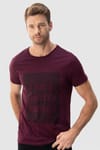 Slim Fit Dar Kesim Bisiklet Yaka Baskılı Erkek T-Shirt