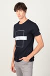 Slim Fit Dar Kesim Bisiklet Yaka Baskılı Erkek T-Shirt