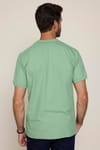 Erkek Polo Yaka Slim Fit Düz Pamuk Pike Yeşil Tişört