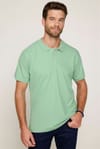 Erkek Polo Yaka Slim Fit Düz Pamuk Pike Yeşil Tişört