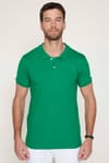 Erkek Polo Yaka Slim Fit Düz Pamuk Pike Tişört