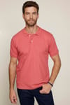 Erkek Polo Yaka Slim Fit Düz Pamuk Pike Pembe Tişört