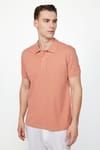 Erkek Polo Yaka Slim Fit Düz Pamuk Pike Tişört