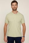 Erkek Polo Yaka Slim Fit Düz Pamuk Pike Yeşil Tişört