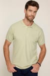 Erkek Polo Yaka Slim Fit Düz Pamuk Pike Yeşil Tişört