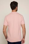 Erkek Polo Yaka Slim Fit Düz Pamuk Pike Pembe Tişört