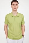 Erkek Polo Yaka Slim Fit Düz Pamuk Pike Tişört