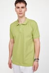 Erkek Polo Yaka Slim Fit Düz Pamuk Pike Tişört