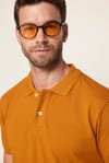 Erkek Polo Yaka Slim Fit Düz Pamuk Pike Kiremit Tişört