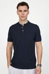 Erkek Slim Fit Hakim Yaka Pike Pamuk Tişört