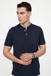 Erkek Slim Fit Hakim Yaka Pike Pamuk Tişört
