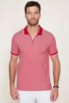Erkek Slim Fit Fermuarlı Polo Yaka Pike Pamuklu Tişört