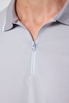 Erkek Slim Fit Fermuarlı Polo Yaka Pike Pamuklu Tişört