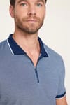 Erkek Slim Fit Fermuarlı Polo Yaka Pike Pamuklu Tişört