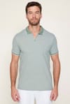 Erkek Slim Fit Fermuarlı Polo Yaka Pike Pamuklu Tişört