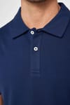 Slim Fit Desenli Polo Yaka Lacivert Erkek Tişört