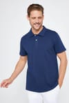 Slim Fit Desenli Polo Yaka Lacivert Erkek Tişört