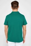 Slim Fit Desenli Polo Yaka Yeşil Erkek Tişört