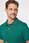 Slim Fit Desenli Polo Yaka Yeşil Erkek Tişört