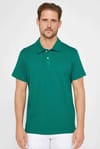 Slim Fit Desenli Polo Yaka Yeşil Erkek Tişört