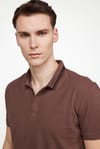 Erkek Spor Polo Yaka Slim Fit Pamuk Gizli Düğme  Tişört