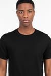 Erkek Bisiklet Yaka Slim Fit Pamuklu Örme Triko Siyah Tişört