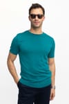 Erkek Bisiklet Yaka Slim Fit Pamuklu Örme Triko Tişört