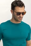 Erkek Bisiklet Yaka Slim Fit Pamuklu Örme Triko Tişört