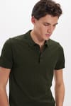 Erkek Polo Yaka Slim Fit Örme Triko Pamuklu Tişört