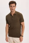 Erkek Polo Yaka Slim Fit Örme Triko Pamuklu Tişört
