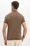 Erkek Slim Fit Dar Kesim Pamuklu Örme Triko Vizon Polo Yaka Tişört
