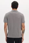 Erkek Slim Fit Dar Kesim Pamuklu Örme Triko Gri Polo Yaka Tişört