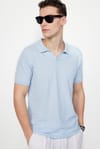 Erkek Polo V Yaka Slim Fit Düğmesiz Örme Pamuklu  Tişört