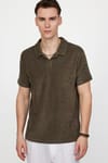 Erkek Polo Yaka Slim Fit Terrycloth Havlu Kumaş  Tişört