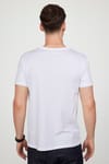 Erkek Bisiklet Yaka Slim Fit Pamuk Baskılı Tişört