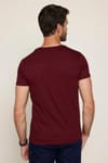 Erkek Bisiklet Yaka Slim Fit Pamuk Baskılı Tişört