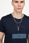 Erkek Bisiklet Yaka Slim Fit Pamuk Baskılı Tişört