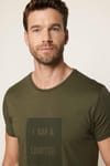 Erkek Bisiklet Yaka Slim Fit Pamuk Baskılı Tişört