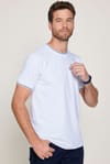 Erkek Bisiklet Yaka Slim Fit Pamuk Pike Beyaz Tişört